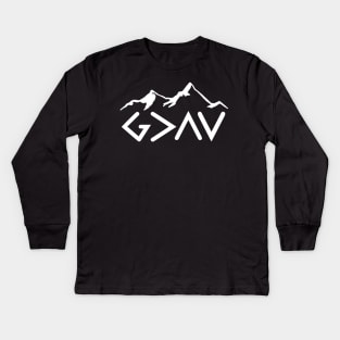 God is greater than highs and lows design Kids Long Sleeve T-Shirt